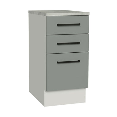 Gabinete Bajo 40 cm 3 Cajones Blanco/Gris Agata Madesa