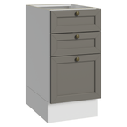 Gabinete Bajo 40 cm 3 Cajones Sin Encimera Blanco/Gris Vik Madesa