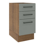 Gabinete Bajo 40 cm 3 Cajones Sin Encimera Marrón/Gris Agata Madesa