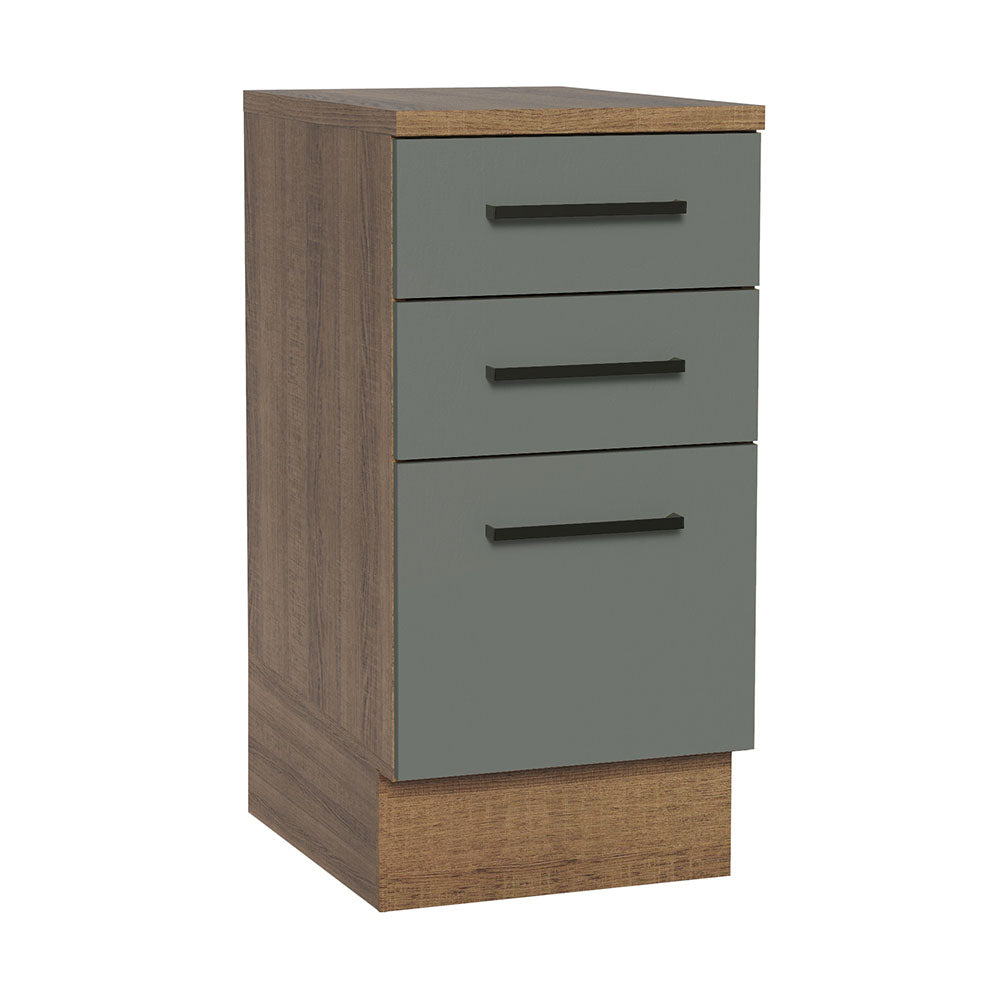Gabinete Bajo 40 cm 3 Cajones Marrón/Gris Agata Madesa