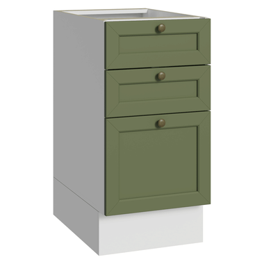 Gabinete Bajo 40 cm 3 Cajones Sin Encimera Blanco/Verde Vik Madesa