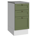 Gabinete Bajo 40 cm 3 Cajones Blanco/Verde Vik Madesa
