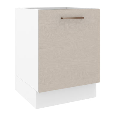 Gabinete Bajo 60 cm 1 Puerta Sin Encimera Blanco/Crema Agata Madesa