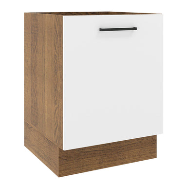 Gabinete Bajo 60 cm 1 Puerta Sin Encimera Marrón/Blanco Agata Madesa