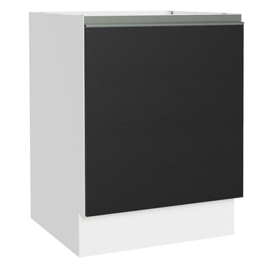 Gabinete Bajo 60 cm 1 Puerta Sin Encimera Blanco/Negro Glamy Madesa