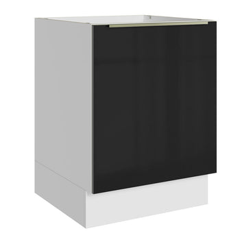 Gabinete Bajo 60 cm 1 Puerta Sin Encimera Blanco/Negro Lux Madesa