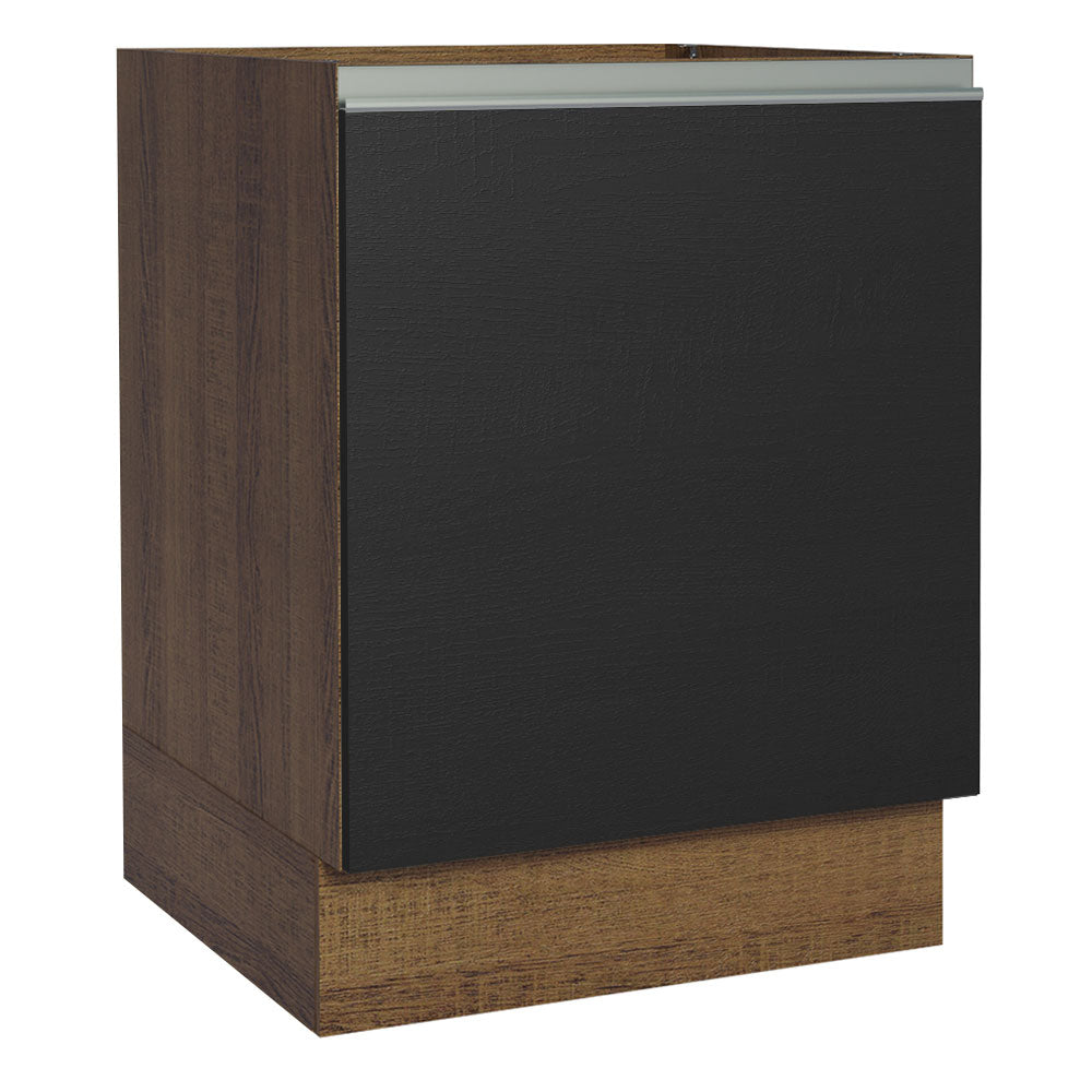 Gabinete de Cocina 60 x 60 cm 1 Puerta (Sin Encimera) Marrón/Negro Glamy