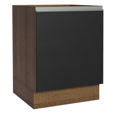 Gabinete Bajo 60 cm 1 Puerta Sin Encimera Marrón/Negro Glamy Madesa