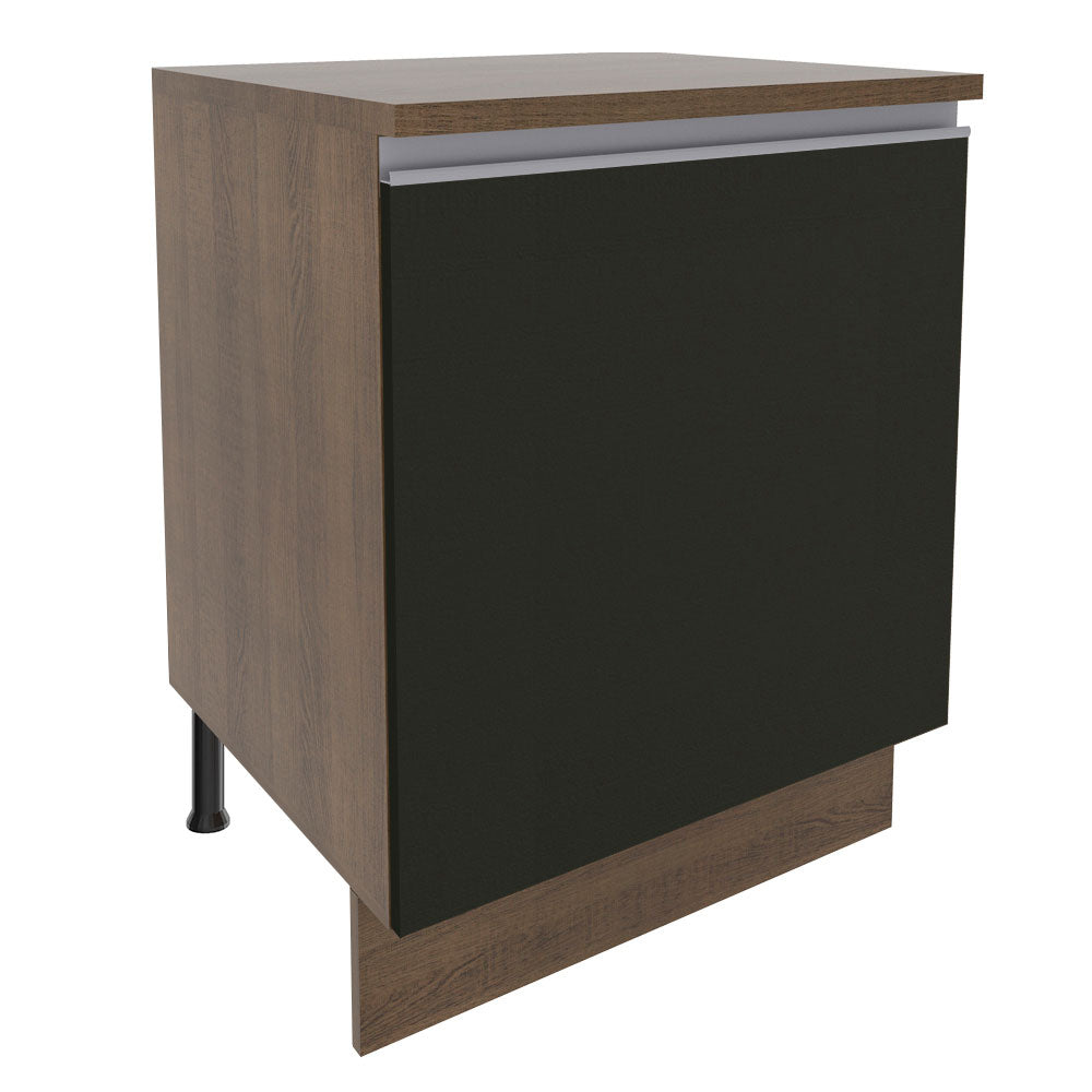 Gabinete de Cocina 60 x 60 cm 1 Puerta (Con Encimera) Marrón/Negro Glamy