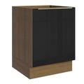 Gabinete Bajo 60 cm 1 Puerta Sin Encimera Marrón/Negro Lux Madesa