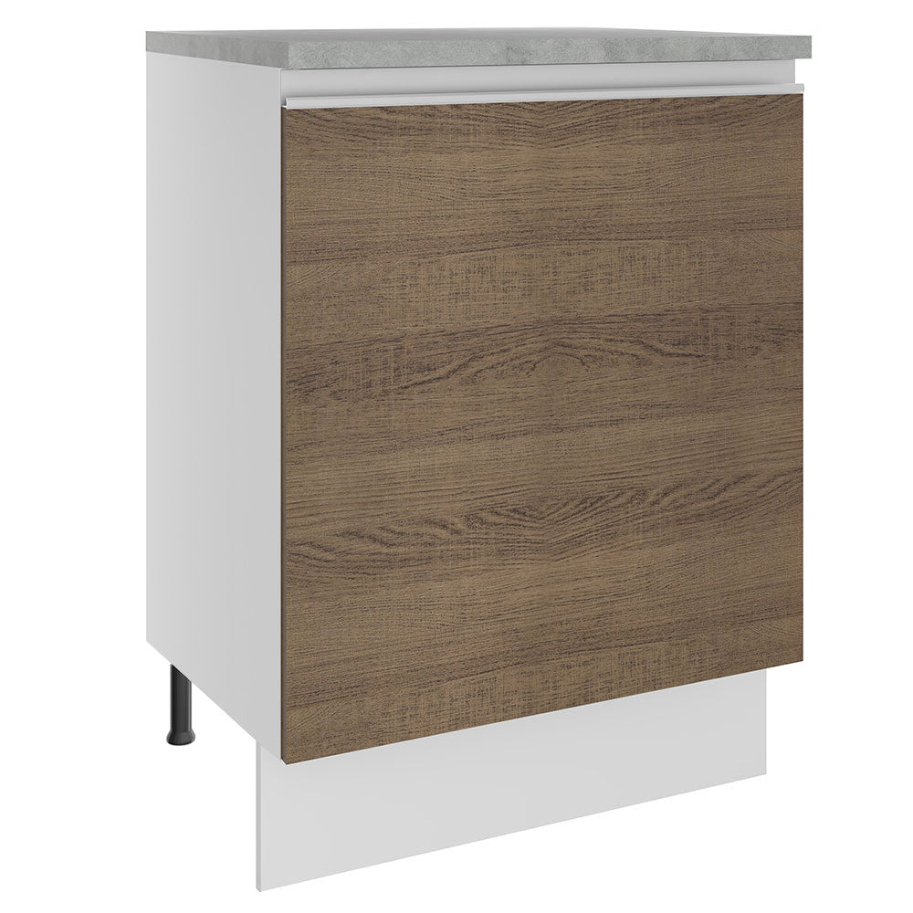 Gabinete Bajo 60 cm 1 Puerta Blanco/Marrón Glamy Madesa
