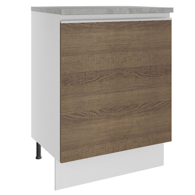 Gabinete Bajo 60 cm 1 Puerta Blanco/Marrón Glamy Madesa