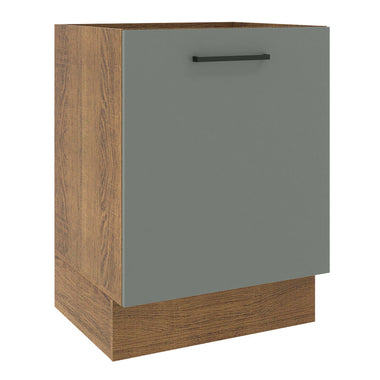 Gabinete Bajo 60 cm 1 Puerta Sin Encimera Marrón/Gris Agata Madesa