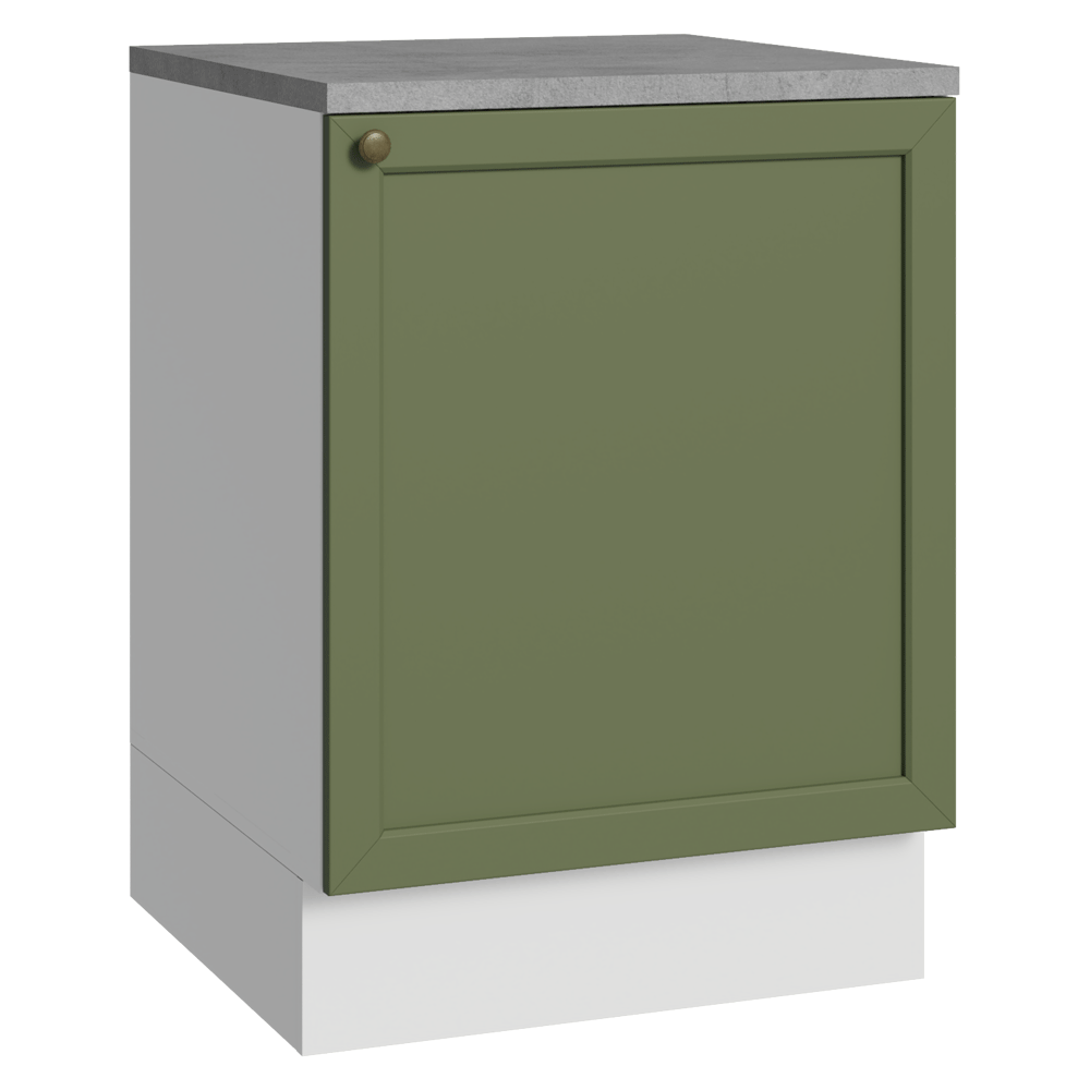 Gabinete Bajo de Cocina 60 x 60 cm 1 Puerta (Con Encimera) Blanco/Verde Vik Madesa