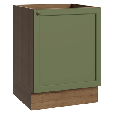 Gabinete Bajo 60 cm 1 Puerta Sin Encimera Marrón/Verde Vik Madesa