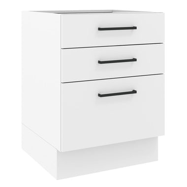 Gabinete Bajo 60 cm 3 Cajones Sin Encimera Blanco Agata Madesa