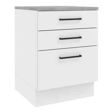 Gabinete Bajo 60 cm 3 Cajones Blanco Agata Madesa