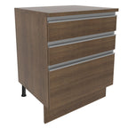 Gabinete Bajo 60 cm 3 Cajones Marrón Glamy Madesa