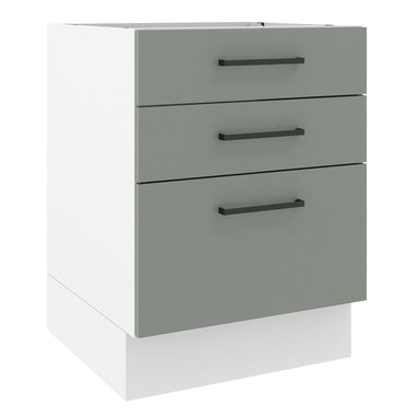 Gabinete Bajo 60 cm 3 Cajones Sin Encimera Blanco/Gris Agata Madesa
