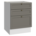 Gabinete Bajo 60 cm 3 Cajones Sin Encimera Blanco/Gris Vik Madesa