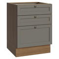 Gabinete Bajo 60 cm 3 Cajones Sin Encimera Marrón/Gris Vik Madesa