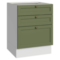 Gabinete Bajo 60 cm 3 Cajones Sin Encimera Blanco/Verde Vik Madesa