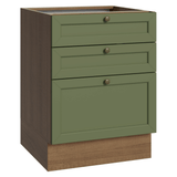 Gabinete Bajo de Cocina 60 x 60 cm 3 Cajones (Sin encimera) Marrón/Verde Vik Madesa
