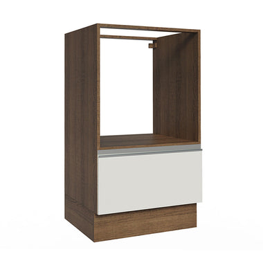 Gabinete Bajo para Horno 60 cm 1 Puerta Sin Encimera Marrón/Blanco Glamy Madesa