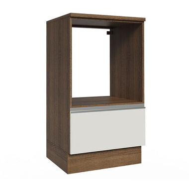 Gabinete Bajo para Horno 60 cm 1 Puerta Marrón/Blanco Glamy Madesa
