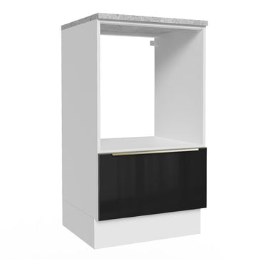 Gabinete Bajo para Horno 60 cm 1 Puerta Blanco/Negro Lux Madesa