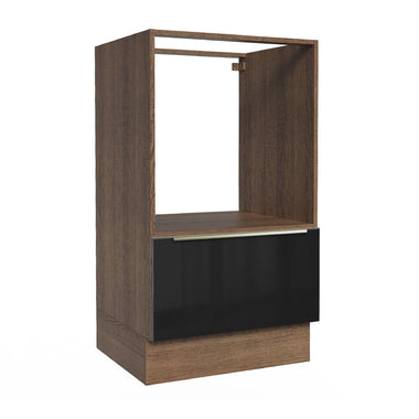 Gabinete Bajo para Horno 60 cm 1 Puerta Sin Encimera Marrón/Negro Lux Madesa