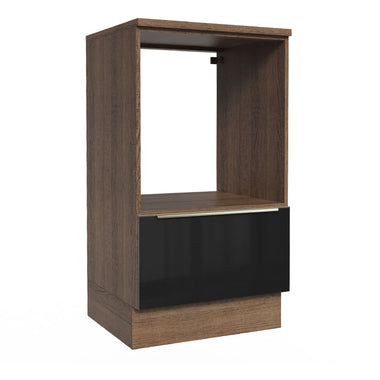 Gabinete Bajo para Horno 60 cm 1 Puerta Marrón/Negro Lux Madesa