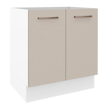 Gabinete Bajo 70 cm 2 Puertas Sin Encimera Blanco/Crema Agata Madesa