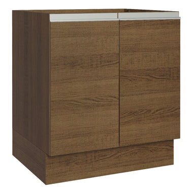 Gabinete Bajo 70 cm 2 Puertas Sin Encimera Marrón Glamy Madesa