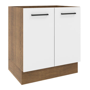 Gabinete Bajo 70 x 60 cm 2 Puertas Sin Encimera Marrón/Blanco Agata Madesa