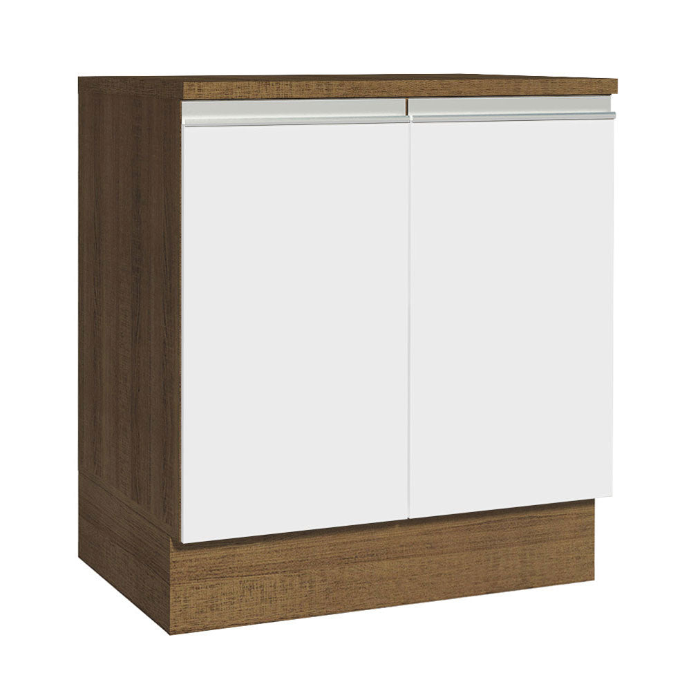 Gabinete Bajo 70 x 60 cm 2 Puertas (Con Encimera) Glamy Marrón/Blanco