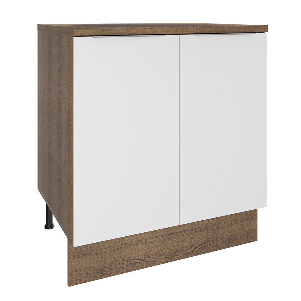 Gabinete Bajo 70 cm 2 Puertas Marrón/Blanco Stella Madesa