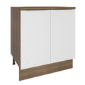 Gabinete Bajo 70 cm 2 Puertas Marrón/Blanco Stella Madesa