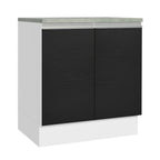 Gabinete Bajo 70 cm 2 Puertas Blanco/Negro Glamy Madesa