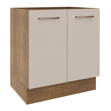 Gabinete Bajo 70 cm 2 Puertas Sin Encimera Marrón/Crema Agata Madesa