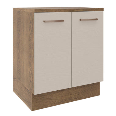 Gabinete Bajo 70 cm 2 Puertas Marrón/Crema Agata Madesa