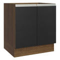 Gabinete Bajo 70 cm 2 Puertas Sin Encimera Marrón/Negro Glamy Madesa
