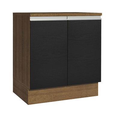 Gabinete Bajo 70 cm 2 Puertas Marrón/Negro Glamy Madesa