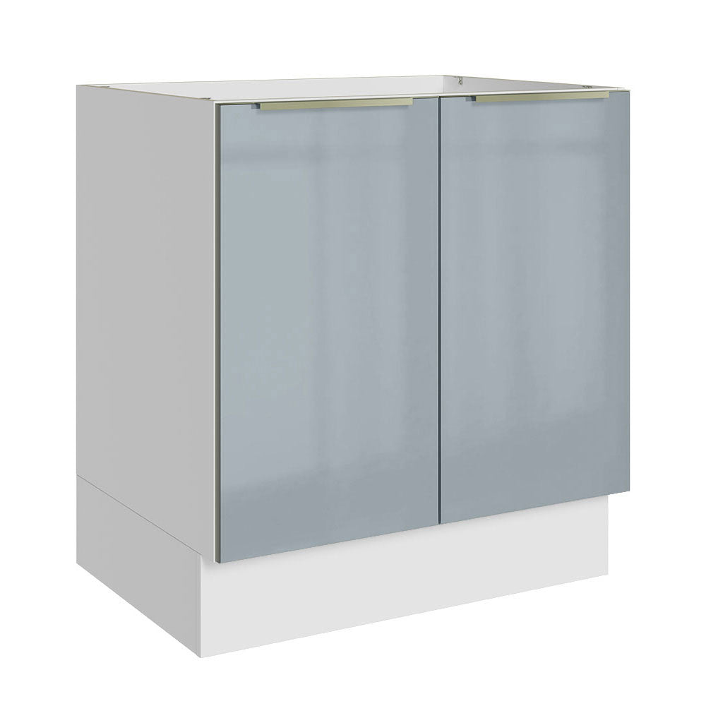 Gabinete Bajo 70 cm 2 Puertas Lux Blanco/Gris