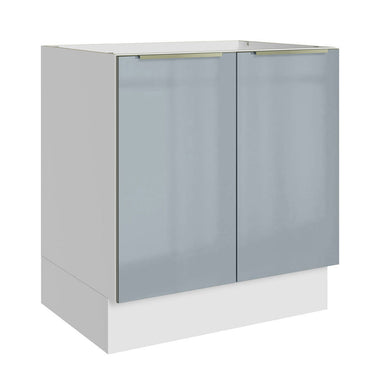 Gabinete Bajo 70 cm 2 Puertas Sin Encimera Blanco/Gris Lux Madesa