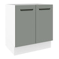 Gabinete Bajo 70 cm 2 Puertas Sin Encimera Blanco/Gris Agata Madesa