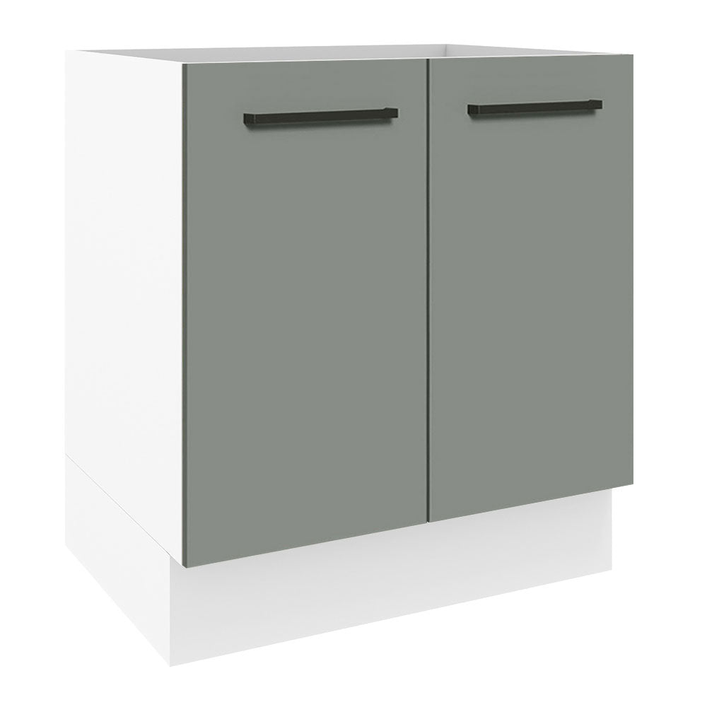 Gabinete Bajo 70 x 60 cm 2 Puertas (Sin Encimera) Blanco/Gris Agata