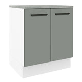 Gabinete Bajo 70 x 60 cm 2 Puertas (Con Encimera) Blanco/Gris Agata