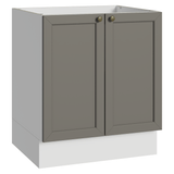 Gabinete Bajo de Cocina 70 x 60 cm 2 Puertas (Sin encimera) Blanco/Gris Vik Madesa
