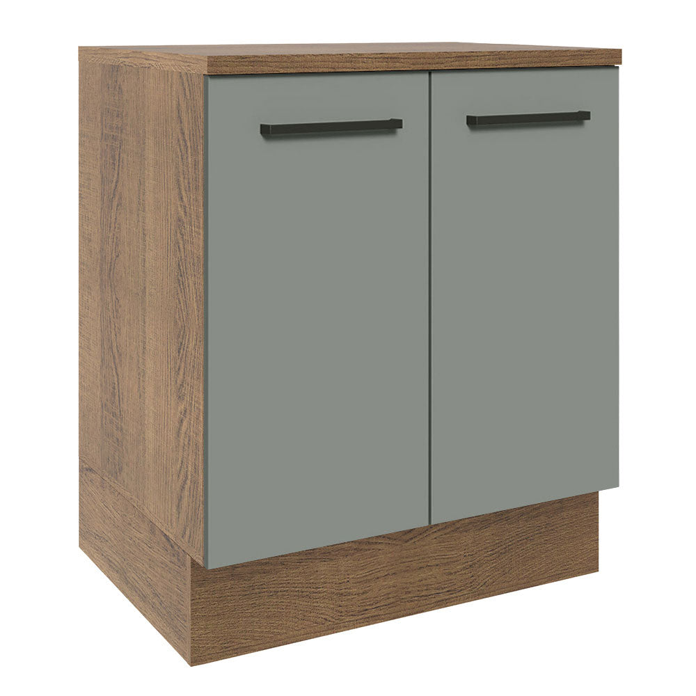 Gabinete Bajo 70 x 60 cm 2 Puertas (Con Encimera) Marrón/Gris Agata